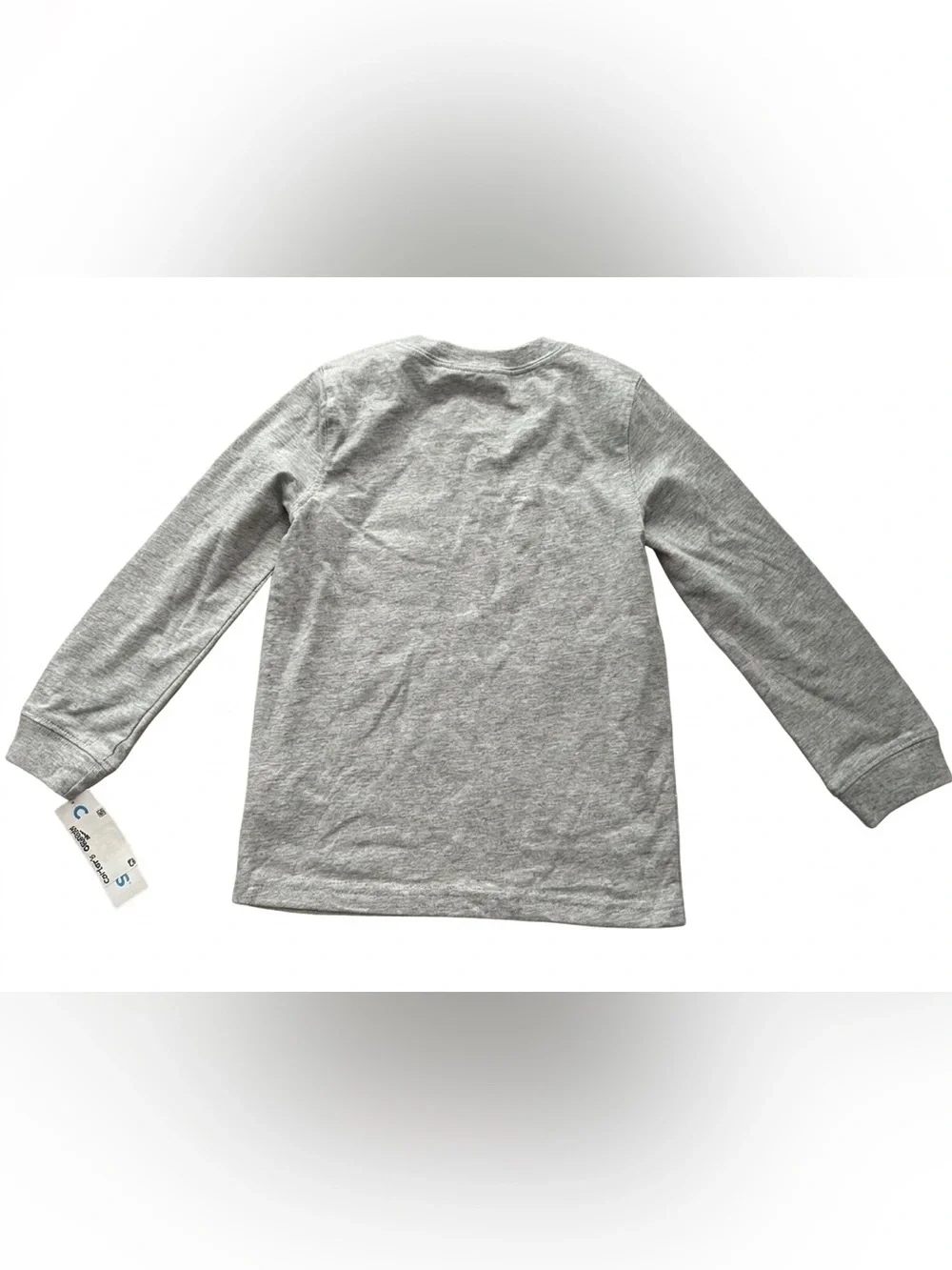 Carter's Gray Long Sleeve Snowman Reindeer Christmas Tee Size 5T NWT